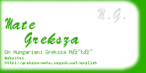 mate greksza business card